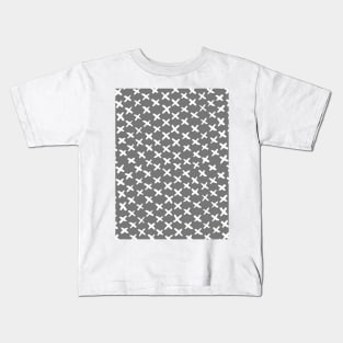 X stitches pattern - gray and white Kids T-Shirt